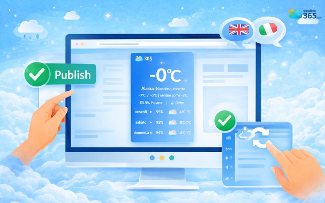 Publish the page to preview the weather widget