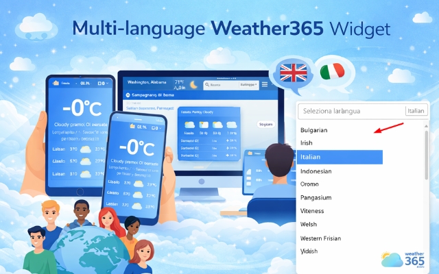 Weather365 supports more than 100 languages