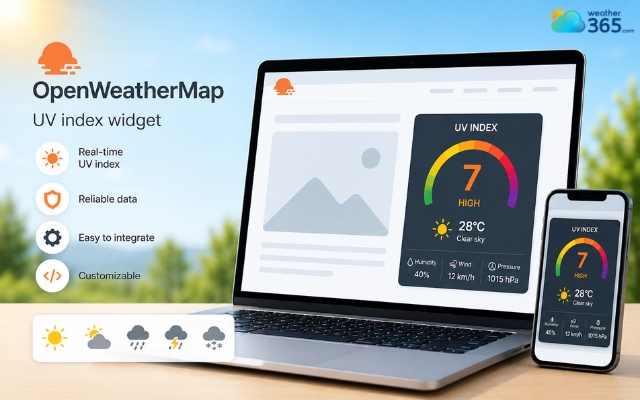 OpenWeatherMap gives great control over the UV index widget