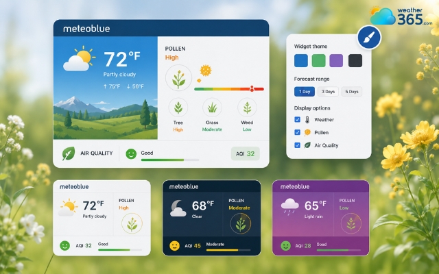 Meteoblue Daily Weather & Pollen Widgets has global coverage