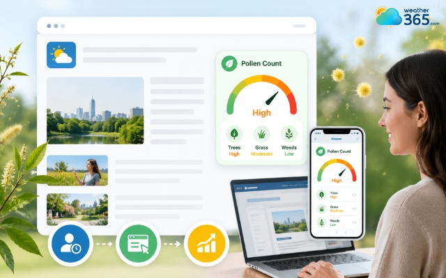 A pollen count widget can improve page return rate