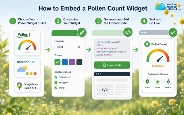 Steps to add a pollen count widget to your website