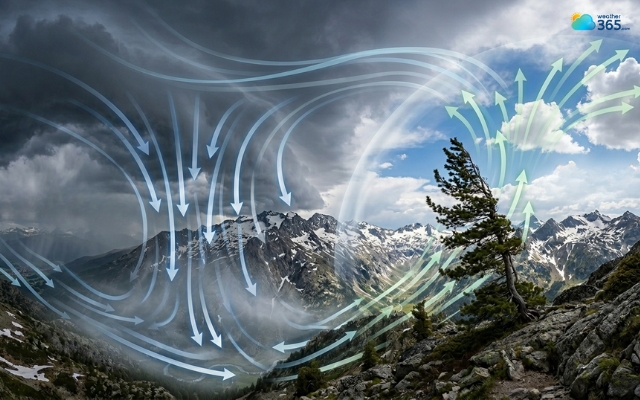 Pressure increases when air gathers and presses downward