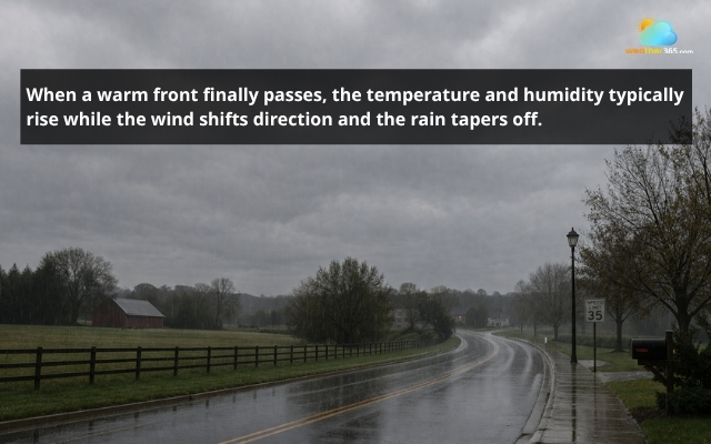  Overcast sky as the warm fronts passes