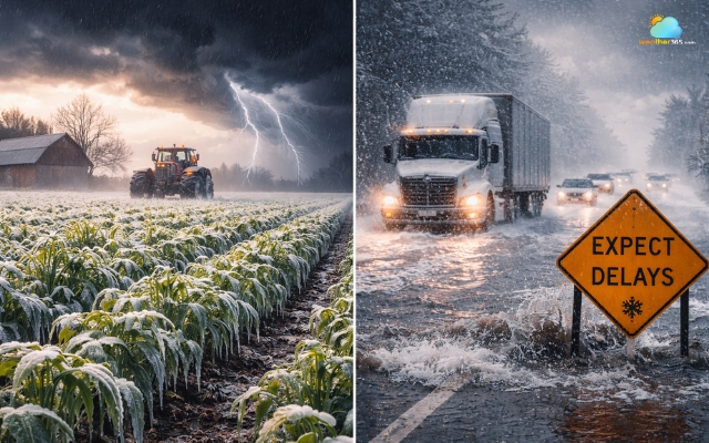 A rapid drop in temperature may damage crops and hinder transportation