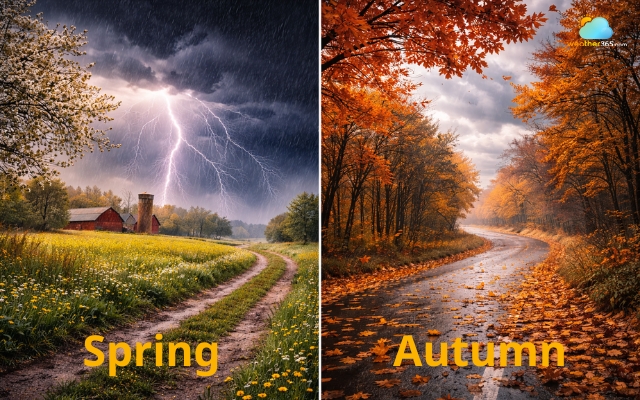 Cold fronts are most frequent during spring and autumn