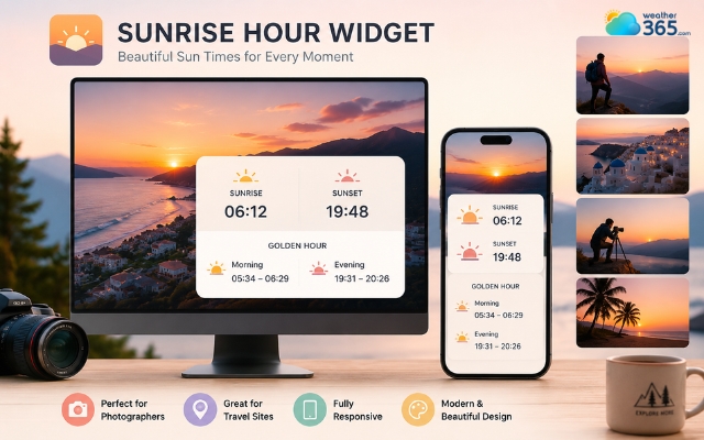 Sunrise hour widget provides responsive layouts