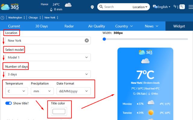  Easily create a widget with Weather365