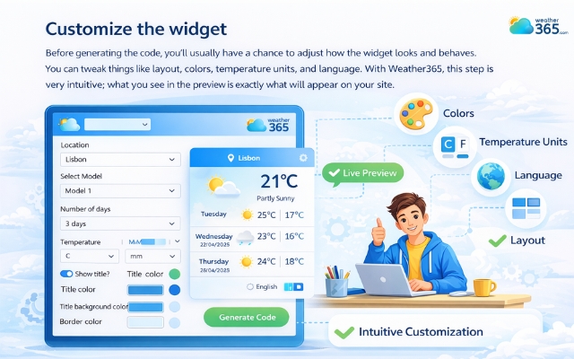  Adjust how the widget looks