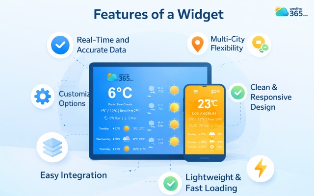 Significant features of a weather widget