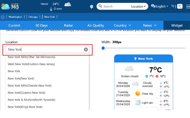  Find the city you want to show