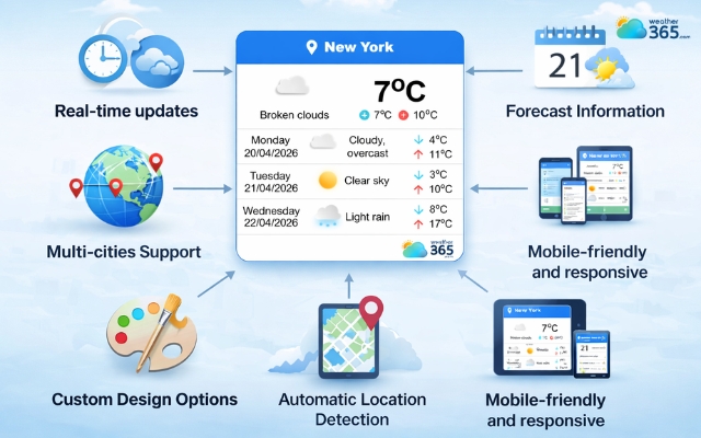  Typical features of a weather widget