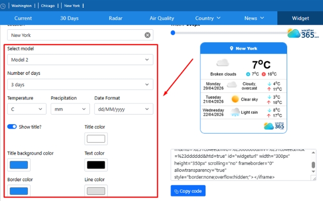 Design your own weather widget to match your style