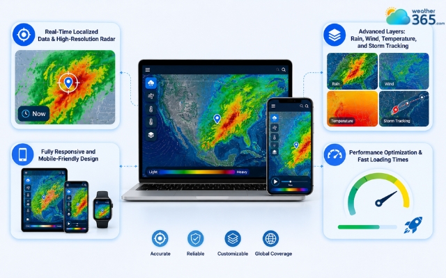 Basic features of a weather map widget