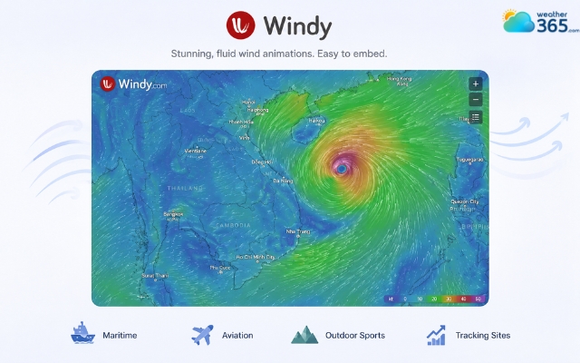 Windy has a visually impressive widget