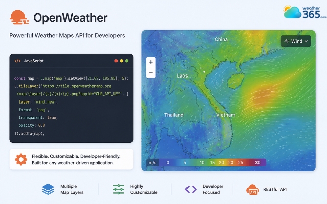 OpenWeather offers strong JavaScript map layers