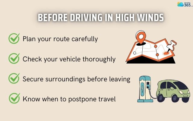 Check your vehicle carefully before driving in high winds