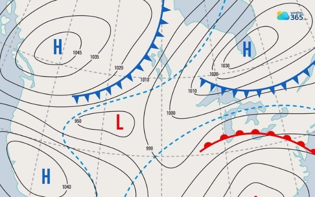  Isobars are curved lines on a weather map