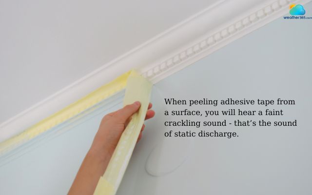 Peeling tape from the wall can produce a static charge