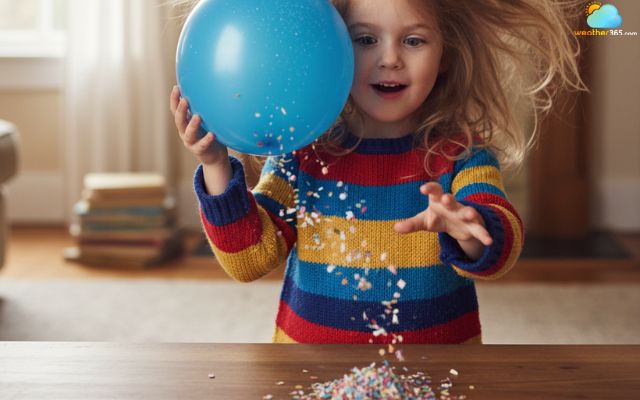 When you rub a balloon on your hair, the balloon becomes charged, making your hair stand up