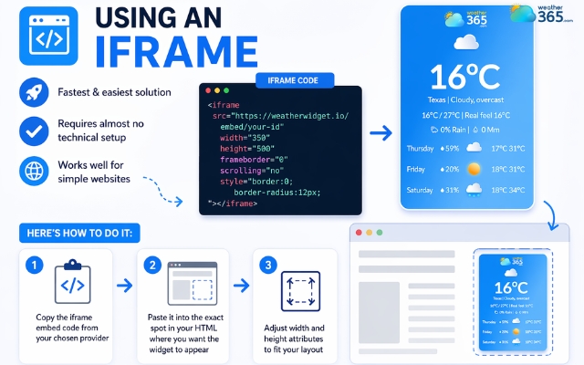 Using an Iframe is the easiest method