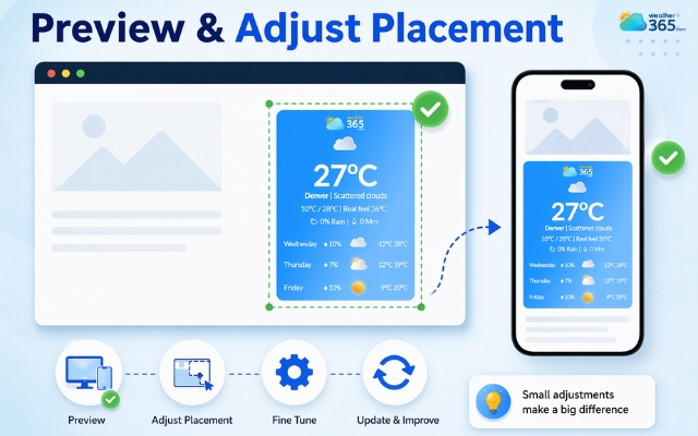 Take a moment to preview your weather widget