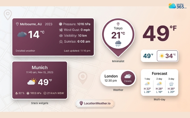 Location weather focuses on automatically showing the weather