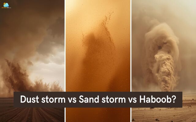 Difference between dust storm, sand storm, and haboob