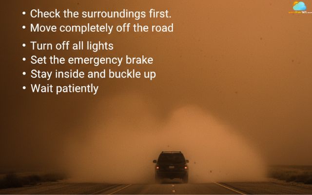 Safety tips to minimize risks in a dust storm while driving