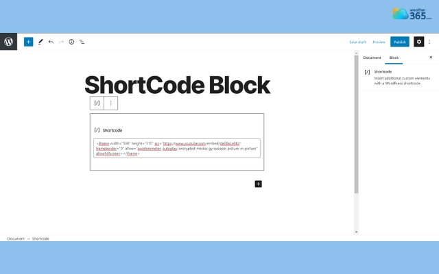 Shortcodes are small pieces of text