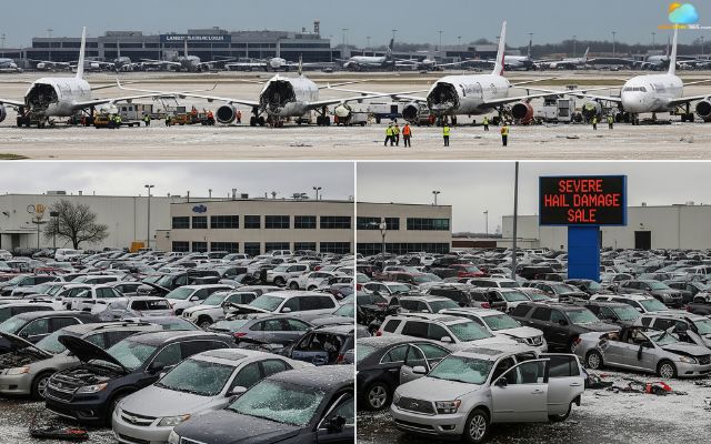 Numerous vehicles were destroyed during the Tristate Hailstorm