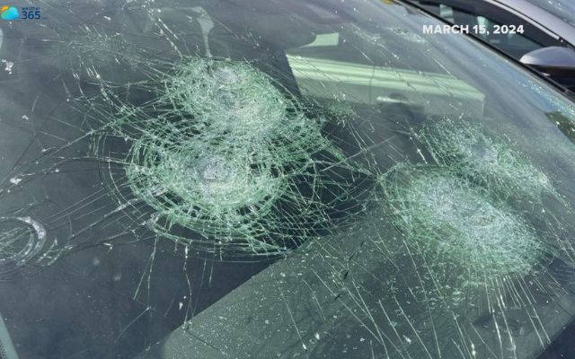  Hailstones damaged car in St.Louis in 2024