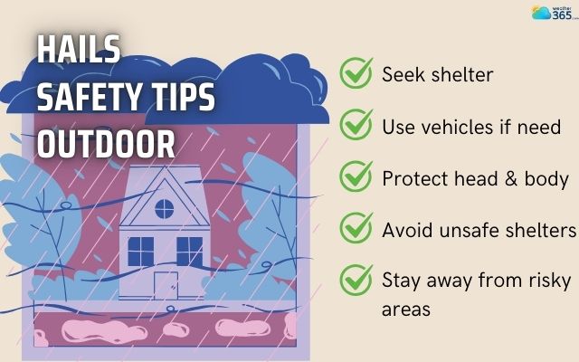 How to stay safe outdoors during a hailstorm?