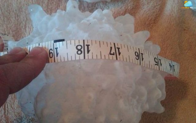 Hailstone in South Dakota reached 8.0 inches across