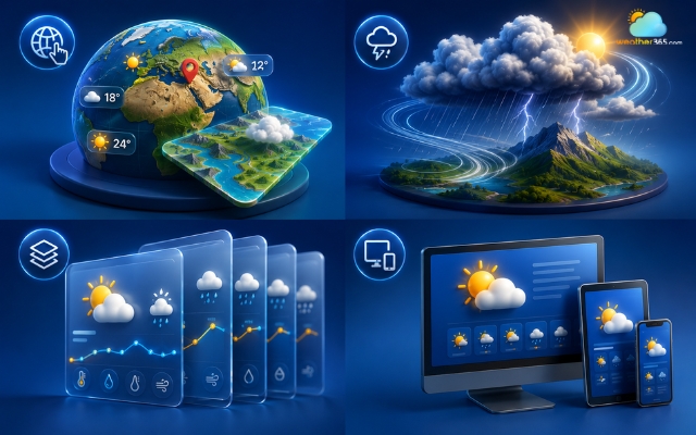 Core features of a 3D weather widget