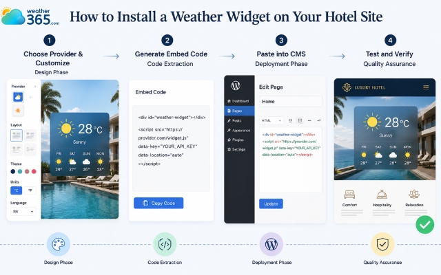Easy steps to add a weather widget for hotels