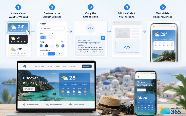 Add the Weather365 weather widget to your site