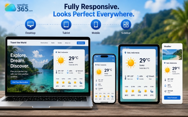    Travel websites need a responsive weather widget