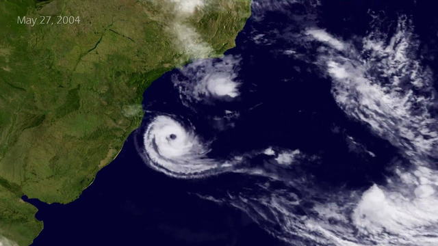 Cyclone Catarina strikes Brazil in 2004