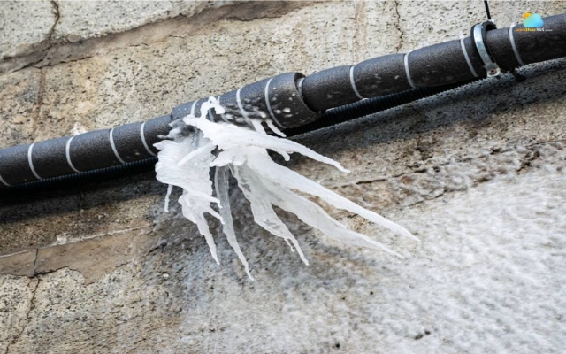 Prolonged cold exposure causes pipes to freeze