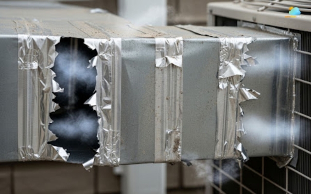 Poorly sealed ductwork causes warm air escape into crawl areas