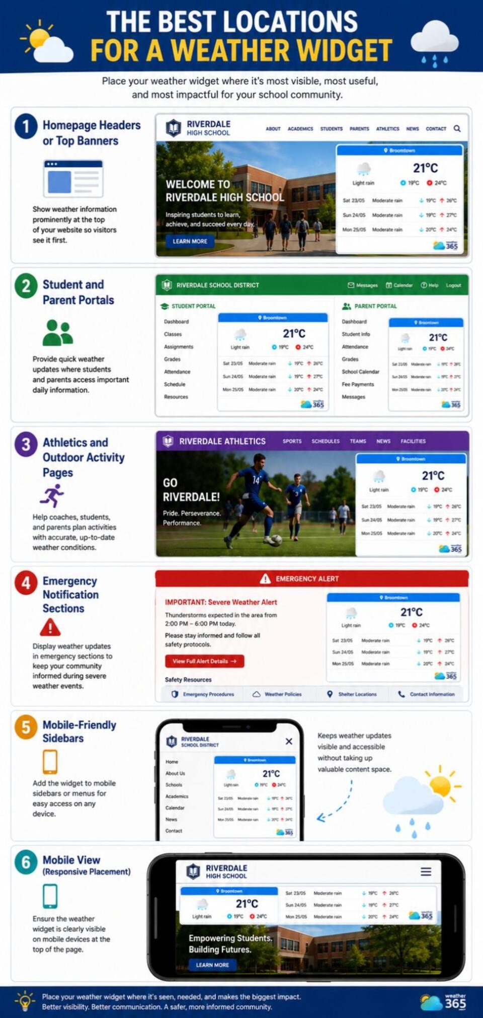 Best places to add a weather widget on education websites