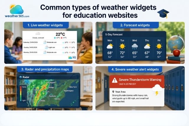 Types of weather widgets for education websites