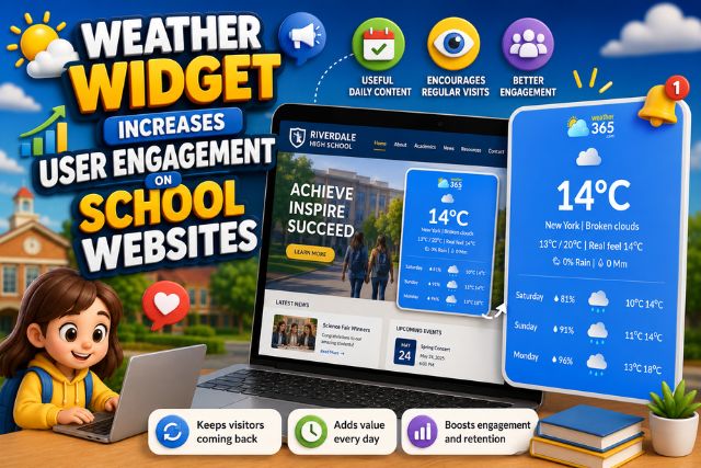 A weather widget on an educational website can increase user engagement