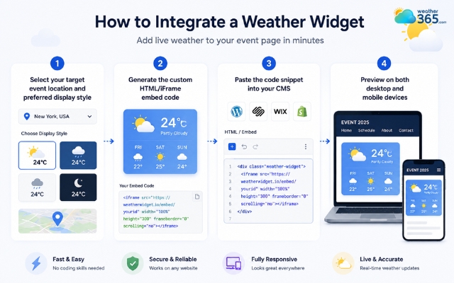 Easily add a weather widget for event