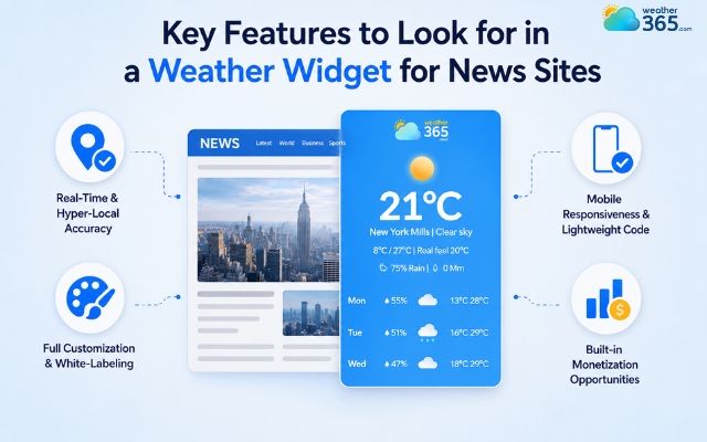 Necessary features of a weather widget for news sites