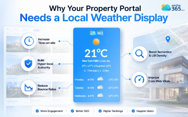 Metrics of having a weather widget on a real estate website