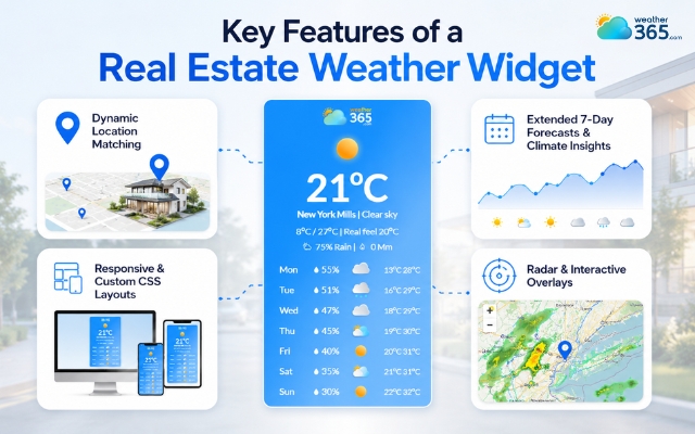 Crucial features of a weather widget for real estate website