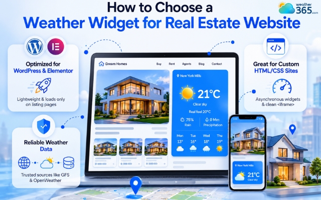 Choose a weather widget based on website construction