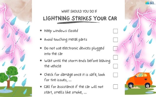 What Actions To Take if Your Car Is Struck By Lightning?
